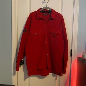 Vintage guess fleece button down shirt